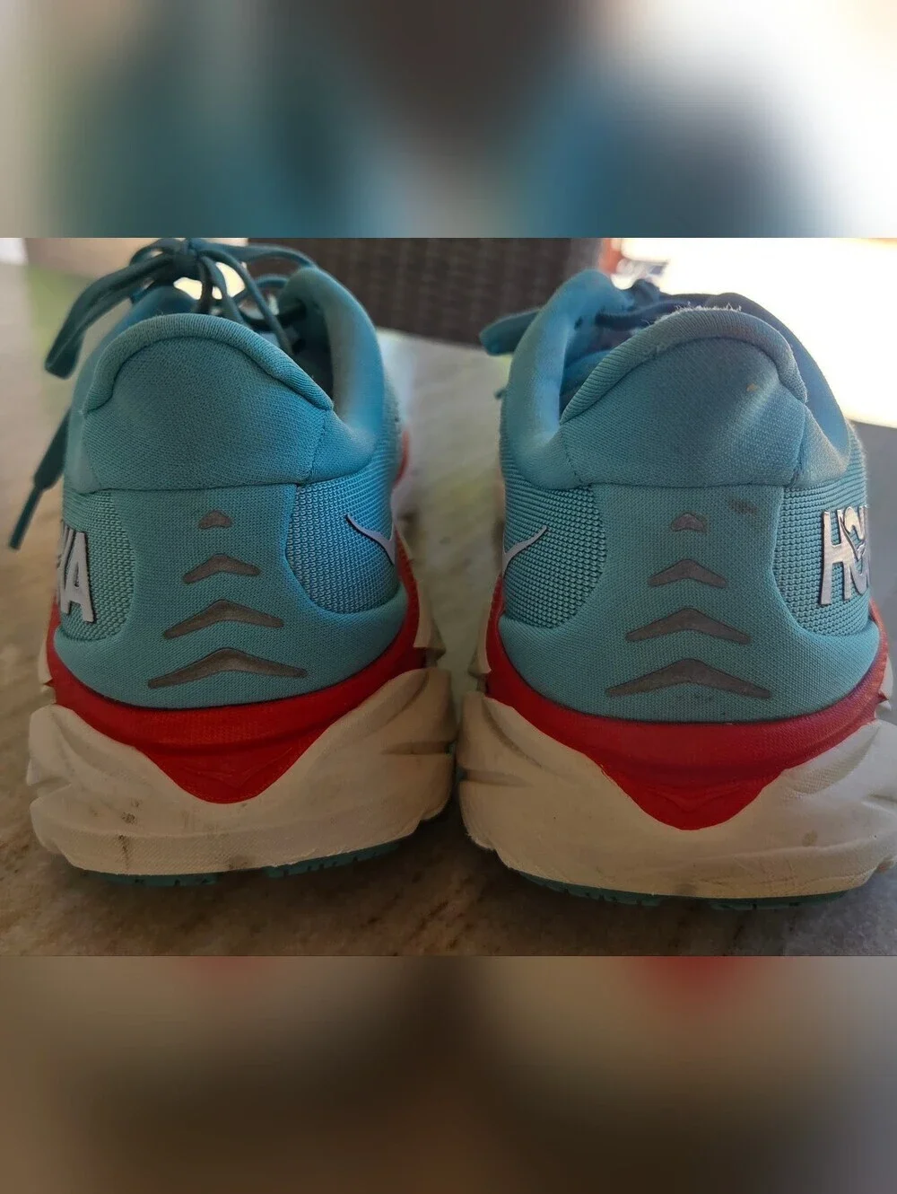 Hoka One Clifton 8 Womens Blue Athletic Running Walking Sneakers Shoes Size 9B